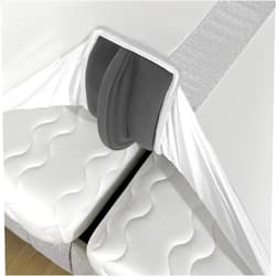 EPHEDORA 3-in-1 Fitted Sheet Attached Bed Bridge Twin (XL) to King Converter Kit with Sheet Strap Set | Split King Gap Filler for Adjustable Bed | White