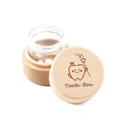 Iwoohome Tooth Fairy Box for Girls and Boys Wooden Cute Tooth Box with Transparent acrylic box, Lost Teeth Storage for Kids, Dropped Tooth Keepsake Storage Box Gift