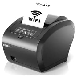 MUNBYN WiFi Receipt Printer with USB Port, 80mm POS Printer Works with Square Mac Windows Chromebook Linux Cash Drawer, ESC/POS (P047 WiFi), Do Not Support Clover Ubereats Shopify Bluetooth 5G WiFi