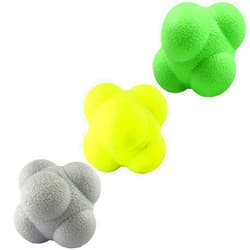 AIRLAXER Reaction Ball,Reflex Ball for Hand Eye Coordination Training,2.83 inch,Pack of 3-Grey,Yellow,Green.