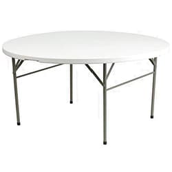 Belnick COLIBROX 60'' Round Bi-Fold Plastic Folding Table - Commercial Quality Banquet Tables (60 inches)
