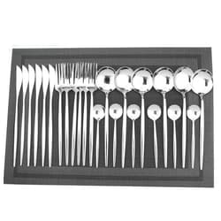 Gugrida 24-Piece Silverware Set - 18/10 Stainless Steel Reusable Utensils Forks Spoons Knives Set, Mirror Polished Cutlery Flatware Set, Great for Family Gatherings & Daily Use (6 set, Silver)
