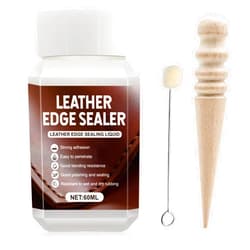 JAOJAO Leather Edge Sealer, Leather Burnishing Gum Smooth and Glossy Edge Finish for Bags, Wallets, Leatherwork Accessories Burnishing Tool, Becomes Transparent After Drying 60ml