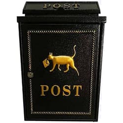 TESHY mailboxes for Outside Outdoor Metal Mailbox, Wall-Mounted Lockable Medium Capacity Mailbox, Weatherproof and Easy to Install Outside Post Box Letterbox,Black