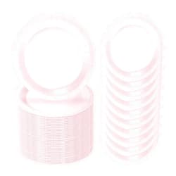 FALIZIFU 50 Pcs Light Pink Paper Plates 7 Inch Pink Dessert Plates Disposable Dinner Plates for Baby Shower Bridal Shower Birthday Party Supplies Disposable Paper Plates