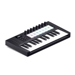 Novation Launchkey Mini 25 [MK4] — Portable 25 Mini-Key, USB, MIDI Keyboard Controller with DAW Integration. Chord Mode, Scale Mode, Drum Pads, and Arpeggiator. Includes Music Creation Software Bundle