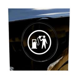 Osilly 2PCS Funny Car Stickers Decal, Auto Fuel Tank Cap Cover High Gas Consumption Fuel Gage Empty Stickers, Vehicle Body Bumper Decal for Women Men, Universal for SUV, Truck, Motorcycle（White）