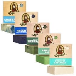 Dr. Squatch Natural Men’s Bar Soap - Cold Process Body Soap Bar with Natural Oils - Gifts for Men - Coastal Mist, Fresh Falls, Sierra Storm, Rainforest Rapids, Coconut Castaway (5 Pack)