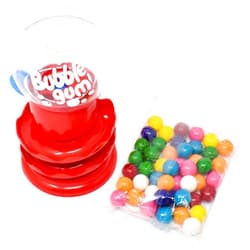 Sunny Days Entertainment Gumball Machine for Kids with Gumballs - Bubble Gum Mini Candy Dispenser | Piggy Bank for Kids - Receive Red or Yellow Machine Colors May Vary