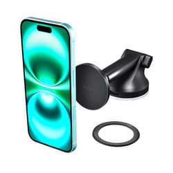 iOttie iTap 3 Magnetic Dash & Windshield Mount Car Phone Holder with Magnetic Ring Adapter. Compatible with Qi2, MagSafe, iPhone, and Android Smartphones.
