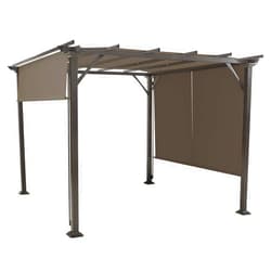 Tangkula 2PCS 16x4 Ft Universal Replacement Canopy for Pergola Structure, Outdoor Shade Canopy Cover, Waterproof Polyester Cover for Durable Use (Cover only) (Tan)