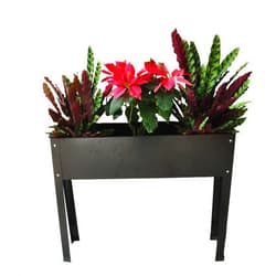 KUTOLAKI Raised Garden Bed, Elevated Tall Planter Box with Legs for Backyard, Patio, Lower Shelf, Planters for Outdoor Indoors Plants Patio Backyard Grow Herbs, Vegetables and Flowers-Black