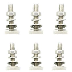TAODAN 6 Sets 304 Stainless Steel Square Head Bolt Sets M8 T Track Bolt Adapters for Solar Panels Roof Rack Crossbars Platforms Cargo Baskets Fixed Bikes