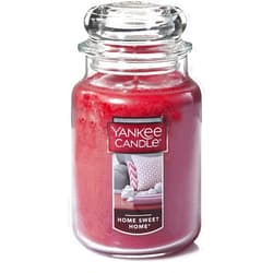 Yankee Candle Home Sweet Home Scented, Classic 22oz Large Jar Single Wick Candle, Over 110 Hours of Burn Time, Ideal for Fall, Outdoors, Home and Christmas Decorations