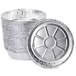 XIAFEI 9 Inch Round Aluminum Pans (50 Pack) Disposable Foil Pan, Freezer & Oven Safe For Baking, Baking, Meal Prep & Reheating