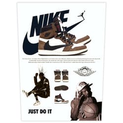 CREAARO Hypebeast Sneaker Poster Unframed - Shoes Posters for Boys Guys Men Room - AJ-Travis Scott - Wall Art Painting 12x16 inch