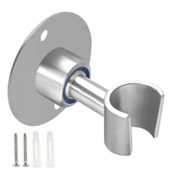 BokWin Stainless Steel Shower Head Holder, 360° Adjustable Handheld Bathroom Shower Head Bracket, Metal Shower Spray Holder Wall Mount, Brushed SUS 304 Steel Holder (Screw Installation)