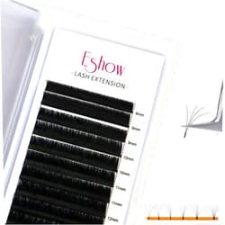 Eshow Lashes Eyelash Extensions 0.05 C Curl 8-14Mix Tray 12 Rows Since The Fan-Shaped Fancy Matte Eyelashes Russian Volume Lashes Professional Natural False Eyelashes Softer And More Durable By Eshow Lashes(0.05-C-8-14Mix）