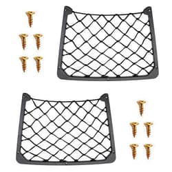 Lunwag 2 Pcs Car Storage Net Bag - ABS Plastic Frame Car Mesh Net Bag Holder Car Net Pocket/Phone Car Mesh Net Holder, Organizer Framed Mesh Net Pocket with Screws for Auto RV Net (12 x 8 Inch)