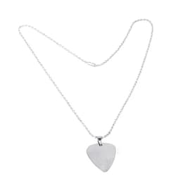 Vbest life Stainless Steel Guitar Pick Necklace for Men Women Guitar Bass Plectrum Necklace Chain Instrument Accessories 6 Patterns(E)