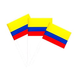 Newkita 100 Pack Colombia Flag Colombian Toothpick Flags, Cocktail Picks Mini Stick Cupcake Toppers Country Picks Party Decoration Celebration Cocktail Food Bar Cake Flags (Colombia)