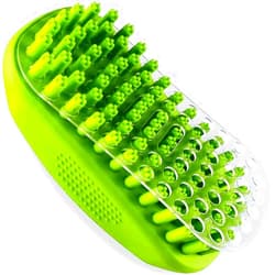 Metopets Rubber Dog Bath & Massage Brush, Cat Shampoo Brush Scrubber Shower Wash Scrub Curry Comb with Soft Silicone Bristles for Short & Long Hair Pets
