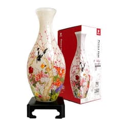 Pintoo 3D Puzzle Vase Unique Flower Vase Made by 160 Curved Plastic Puzzle Pieces House Warming Gift for Flower Arrangements and Home Decoration - [S1035] (Translucent, Flowers and Birds)