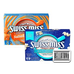 BELLATAVO Flavored Hot Cocoa Mix Bundle Includes 2-11.04 Oz Box of Swiss Miss Hot Chocolate. 1 Box Each: Swiss Miss White Chocolate, Swiss Miss Salted Caramel Hot Chocolate Comes With a BELLATAVO Fridge Magnet!