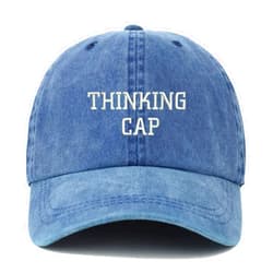 Trendy Apparel Shop XXL Thinking Cap Embroidered Unstructured Washed Pigment Dyed Baseball Cap