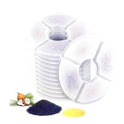 PANDOLA Cat Water Fountain Filter Replacement 8-16 Pack for 81oz/2.4L Pet Water Fountain Dog Water Dispenser Activated Carbon Filters Rund Set Suitable for General Pet Drinkwell Water Dispenser