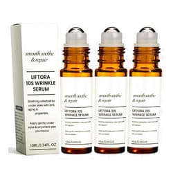 HMAMOR Liftora 10s Wrinkle Serum, Anti-wrinkle Firming Eye Serum, Repair Rollerball for Under Eyes, Natural Essence for Dark Circles, Eye Bags and Puffiness (3 Pcs)