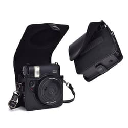 Rieibi Camera Case for Instax Mini 99 - PU Leather Protective Case for Fujifilm Instax Mini 99 Instant Camera - Removable Case with Shoulder Strap Velcro Fastener - Black