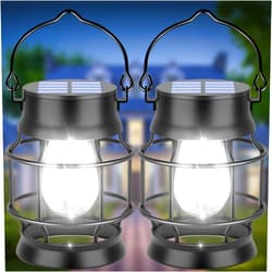 UBright Solar Outdoor Lights 2 Pack Solar Lanterns Hanging Solar Lights for Outside Metal Decorative Solar Lights Outdoor Waterproof Retro Solar Powered Outdoor Lighting for Yard Patio, Cool White
