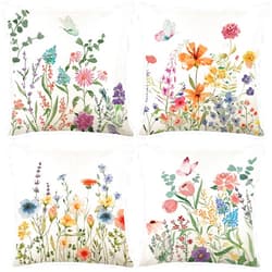 ONFAON Spring Decorations for Home - Spring Pillow Covers 18x18, Outdoor Pillow Covers Spring Farmhouse Throw Pillow Cover Garden Linen Cushion Case for Home Decor