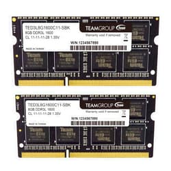 TEAMGROUP Elite DDR3L 16GB Kit (2 x 8GB) 1600MHz PC3-12800 CL11 Unbuffered Non-ECC 1.35V SODIMM 204-Pin Laptop Notebook PC Computer Memory Module Ram Upgrade - TED3L16G1600C11DC-S01