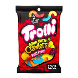Trolli Sour Brite Crawlers, Candy, Fruit Punch, Sweet and Sour, Gummy Worms, 7.2 oz