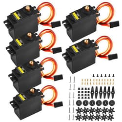 Aideepen [6-Pack] MG996R Metal Gear High Speed Torque Digital Servo Motor for Futaba JR RC Helicopter Car Boat Robot