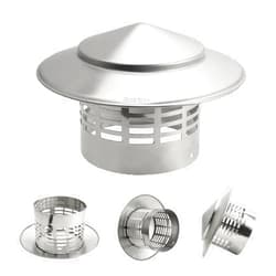 HCZION Round Chimney Cover Cone Top Chimney Cap, 8in Roof Rain Chimney Cover, Stainless Steel Roof Vent Waterproof Stovepipe Finial (Size : 110mm/4 1/3inch)