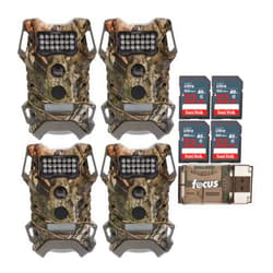 Wildgame Innovations Terra Extreme 14 Megapixel IR Trail Camera (Mossy Oak, 4-Pack) Bundle with 32GB SD Card (4-Pack) and Card Reader (9 Items)