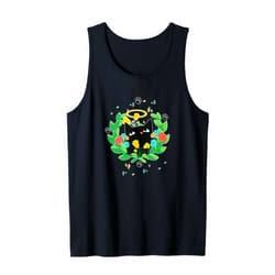 Visit The Feline Serenity Apparel CUTE BLACK ANGEL CAT HALO KITTEN SPRING GREEN WREATH Cute Tank Top