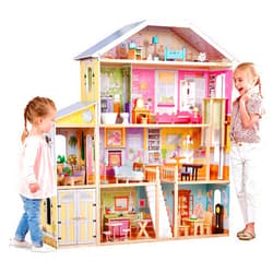 KidKraft Majestic Mansion Wooden Dollhouse with 34-Piece Accessories, Working Elevator and Garage, Gift for Ages 3+