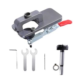 Zeglavi 35mm Concealed Hinge Boring Jig Kit Woodworking Hole Drilling Guide Locator with Fixture Aluminum Alloy Hole Opener Tools Puncher Template for Door Cabinets