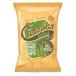 Carolina Kettle Chips | Kettle Cooked Potato Chips | Kosher - Gluten Free Chips Fit For Healthy School Snacks | With Irresistible Crunch and Bold Flavor - Dill Pickle (Case of 20 x 2 oz.)
