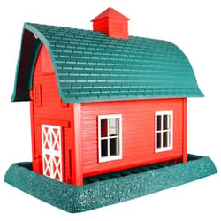 North States Village Collection Large Red Barn Birdfeeder: Easy Fill and Clean. Squirrel Proof Hanging Cable included, or Pole Mount (pole sold separately). Extra Large, 8 pound Seed Capacity (10.25 x 14.5 x 13.25, Red)
