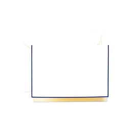 Crane & Co. Regent Blue Bordered Ecruwhite Note (CF1438), Pack of 15