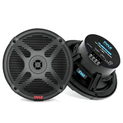 Pyle Dual 6.5’’ Water-Resistant Marine Speakers - 2-way IP-X4 Weather Resistant Outdoor Audio Dual Stereo Sound System with 600 Watt Power and Low Profile Design - 1 Pair - Pyle PLMR652B (Black)