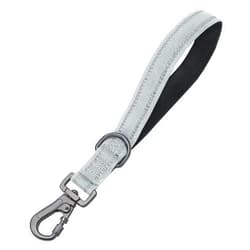 SAEGYPET 12” Short Dog Leash, Reflective Nylon Padded Handle, Heavy Duty Strong Traffic Leash with Carabiner Clip, Perfect for Large or Medium Dogs (Gray, 12 Inch)