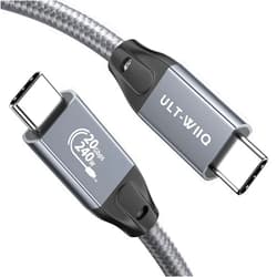 ULT-WIIQ USB C to USB C Cable High Speed 20Gbps Data Transfer USB C 3.2 Gen 2x2 Cable 240W PD 3.1 Fast Charging 4K@144Hz USB C Monitor Cable USB Type C Cable for iPhone 15 Samsung MacBook iPad 1FT