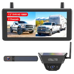 AUTO-VOX 2 Solar Wireless Backup Camera System: 7.2” 1080P HD Monitor, 3-Min Quick Installation for Wider Rear & Trailer View, IP69K Waterproof Back Up Camera for Truck, RV, Camper, Horse/Boat Trailer