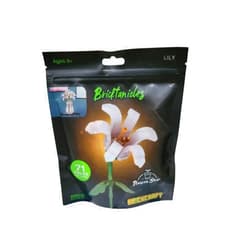 Brickcraft Bricktanicals White Lily Brick Flower Building Kit (71 Piece Set), Artficial Flower Craft, Gift for Him and Her, Brighton Lilies